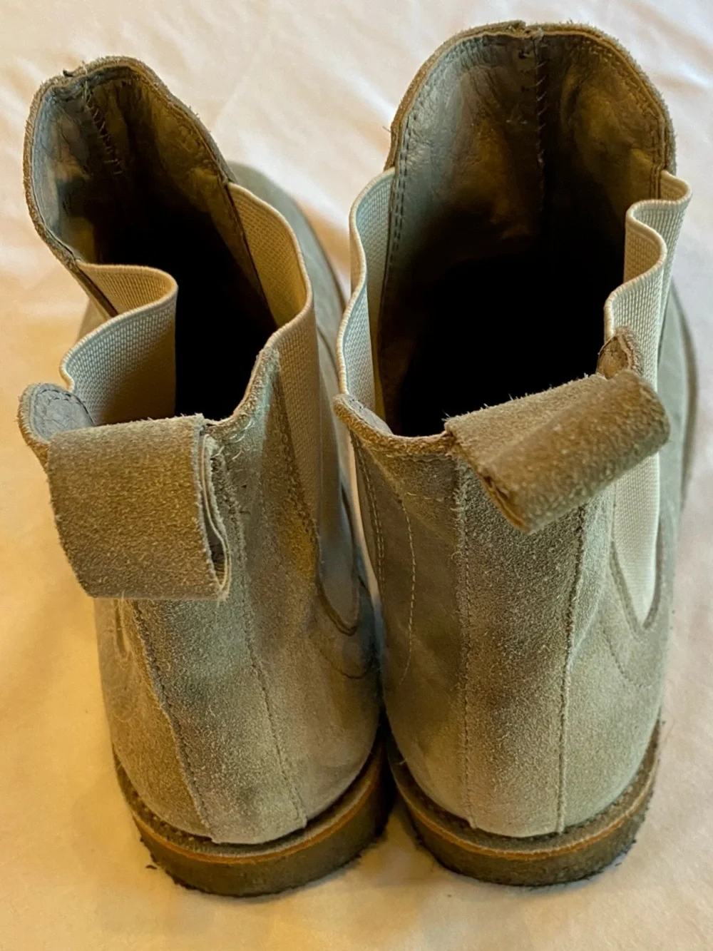 Suede Pull-On Ankle Hight Chelsea Boots in Gray - Picture 3 of 8